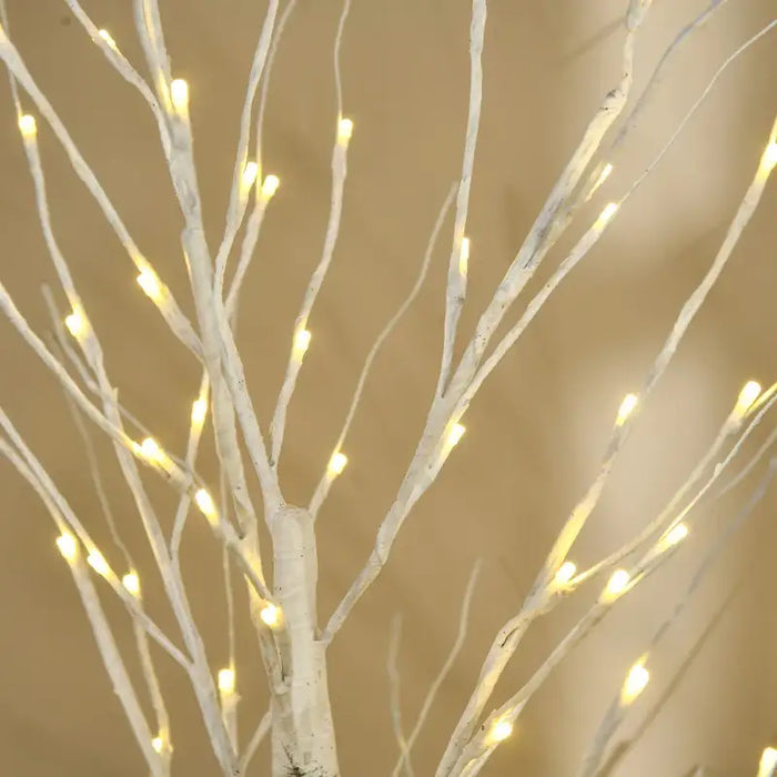 5ft LED Birch Tree Light | Pre-Lit White Tree and 96 Warm LEDs - Indoor and Outdoor HOMCOM - Little and Giant Explorers HOMCOM