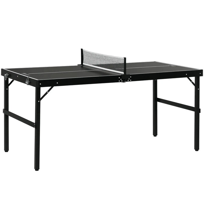5ft Mini Table Tennis Table – Black | Foldable, Lightweight and Outdoor-Ready Design SPORTNOW - Little and Giant Explorers SPORTNOW
