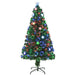 5ft Pre-Lit Fibre Optic Christmas Tree | LED Lights with Star Lampshades HOMCOM - Little and Giant Explorers HOMCOM
