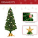 5ft Pre-Lit Fibre Optic Christmas Tree | Multi-Coloured Lights - Pre-Assembled Decorations HOMCOM - Little and Giant Explorers HOMCOM