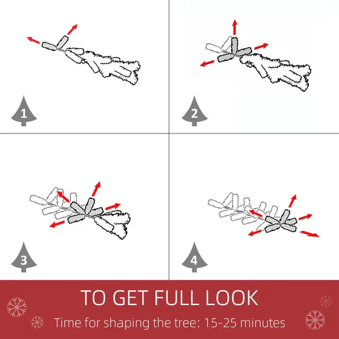 5ft Pre-Lit Fibre Optic Christmas Tree | Multi-Coloured Lights - Pre-Assembled Decorations HOMCOM - Little and Giant Explorers HOMCOM