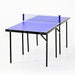 5ft blue professional table tennis table with net and foldable black legs on white background