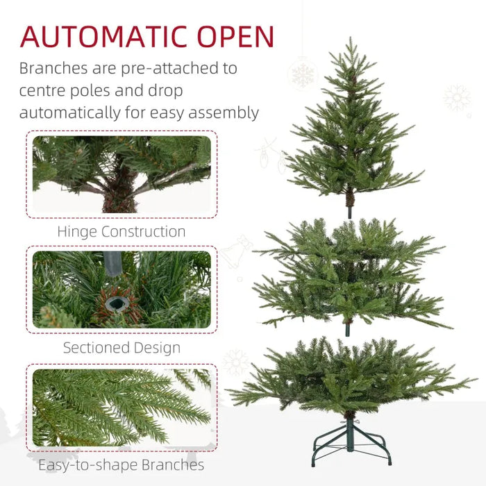 5FT Realistic Artificial Christmas Tree with 1724 Tips in Green - Little and Giant Explorers HOMCOM