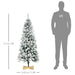 5FT Snow Flocked Artificial Christmas Tree with Pinewood Base - Little and Giant Explorers HOMCOM