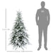 5FT Pre-lit Snow Flocked Artificial Christmas Tree with Warm White LED Lights - Little and Giant Explorers HOMCOM