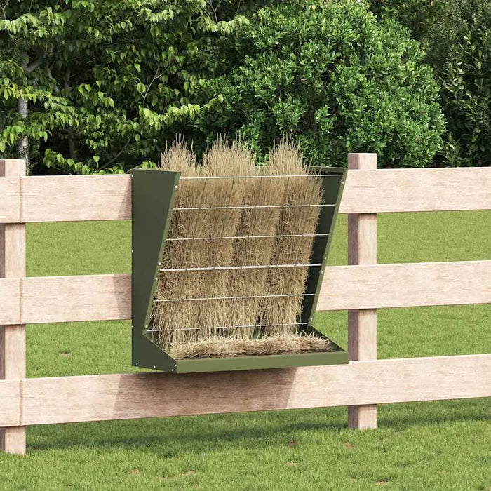 5kg Metal Hay Feeder – Olive Green | Steel Hanging Feeder with Tray VIDAXL - Little and Giant Explorers