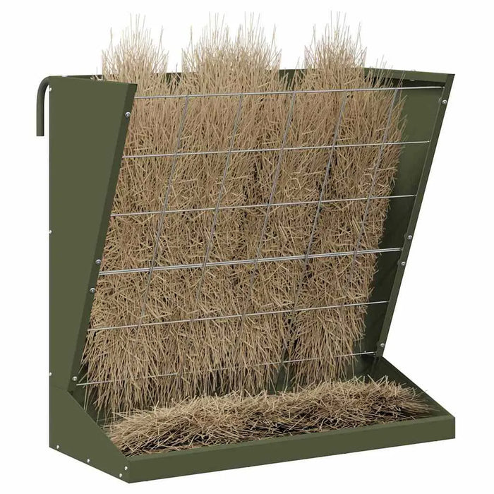 5kg Metal Hay Feeder – Olive Green | Steel Hanging Feeder with Tray VIDAXL - Little and Giant Explorers