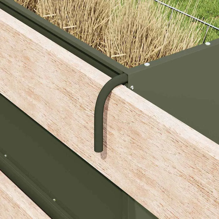 5kg Metal Hay Feeder – Olive Green | Steel Hanging Feeder with Tray VIDAXL - Little and Giant Explorers