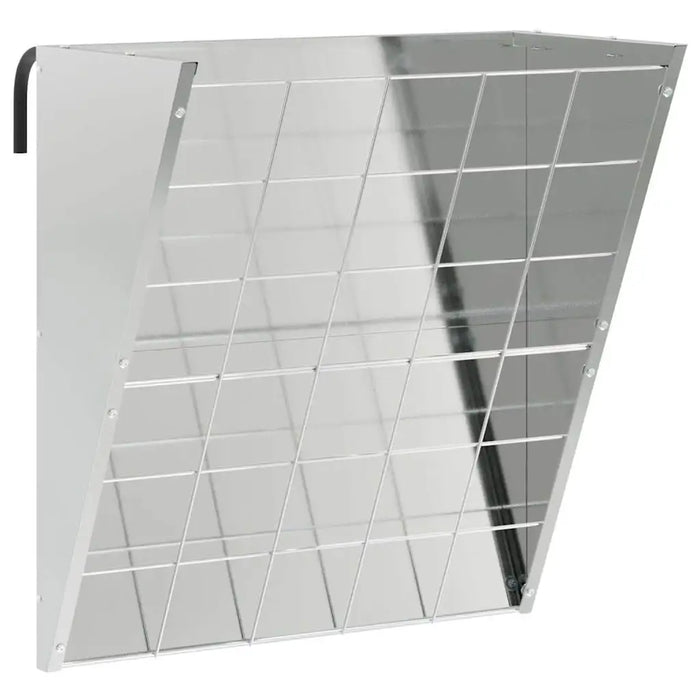 5kg Metal Hay Feeder – Silver | Galvanised Steel Hanging Feeder with Tray VIDAXL - Little and Giant Explorers