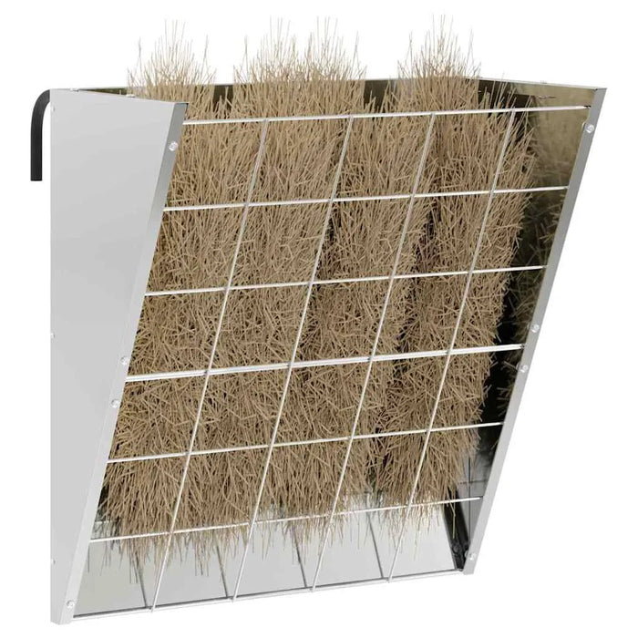 5kg Metal Hay Feeder – Silver | Galvanised Steel Hanging Feeder with Tray VIDAXL - Little and Giant Explorers