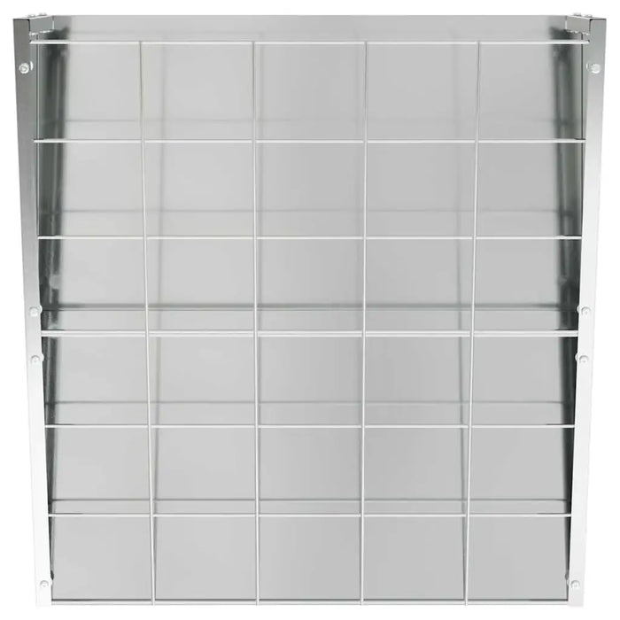 5kg Metal Hay Feeder – Silver | Galvanised Steel Hanging Feeder with Tray VIDAXL - Little and Giant Explorers