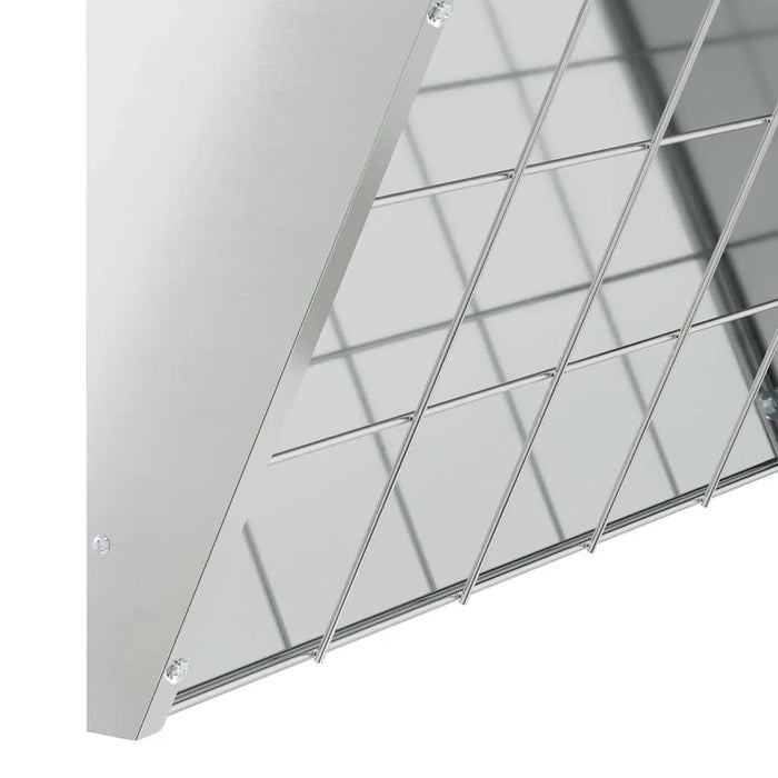 5kg Metal Hay Feeder – Silver | Galvanised Steel Hanging Feeder with Tray VIDAXL - Little and Giant Explorers