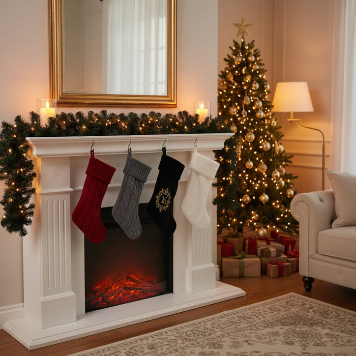 5m Christmas Garland with LED Lights in Black - Little and Giant Explorers vidaXL