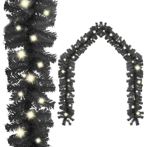 5m Christmas Garland with LED Lights in Black - Little and Giant Explorers vidaXL