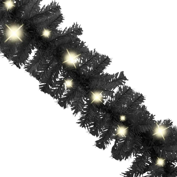 5m Christmas Garland with LED Lights in Black - Little and Giant Explorers vidaXL