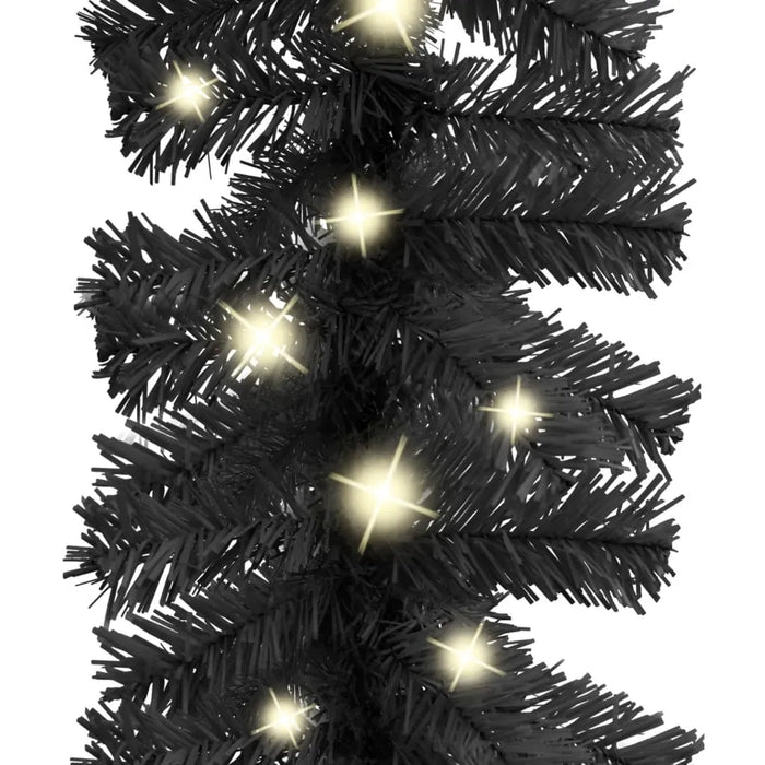 5m Christmas Garland with LED Lights in Black - Little and Giant Explorers vidaXL