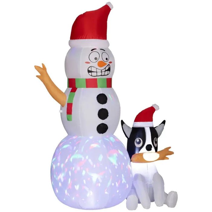 6.2FT Christmas Inflatable Santa with Dog Decoration - Little and Giant Explorers Outsunny