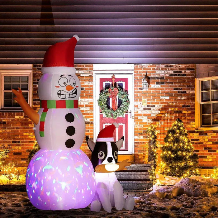 6.2FT Christmas Inflatable Santa with Dog Decoration - Little and Giant Explorers Outsunny