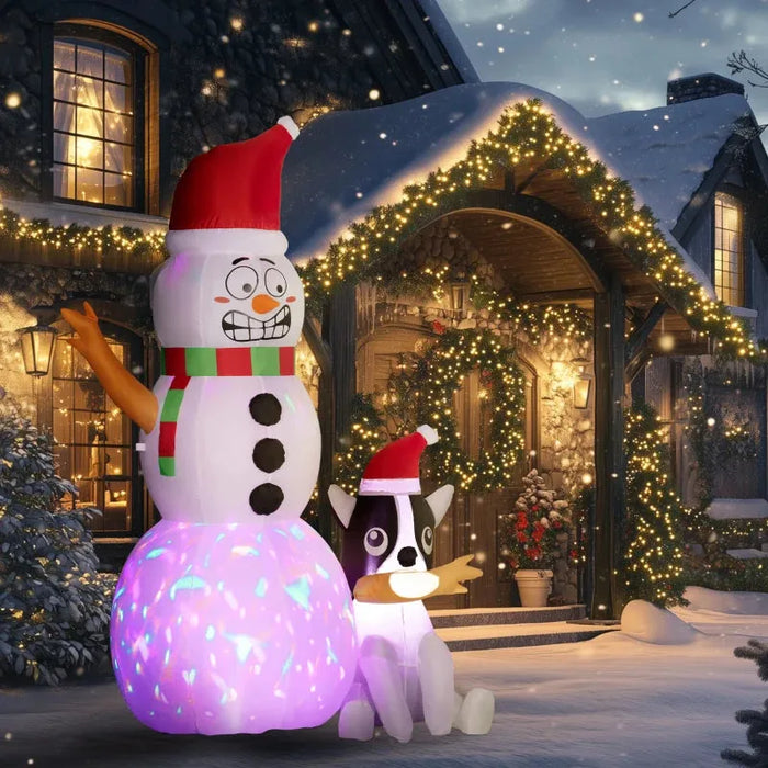 6.2FT Christmas Inflatable Santa with Dog Decoration - Little and Giant Explorers Outsunny