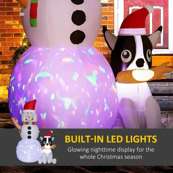 6.2FT Christmas Inflatable Santa with Dog Decoration - Little and Giant Explorers Outsunny