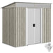 6.5x4ft Metal Garden Storage Shed – Light Grey Wood Effect | Galvanised Steel OUTSUNNY - Little and Giant Explorers Outsunny