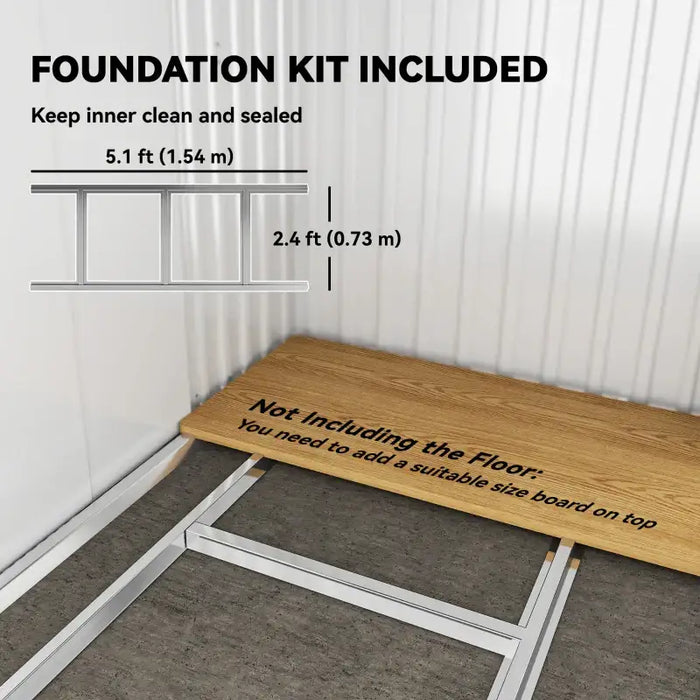 6.5x4ft Metal Garden Storage Shed – Light Grey Wood Effect | Galvanised Steel OUTSUNNY - Little and Giant Explorers Outsunny