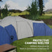 Large Camping Tent with 3 Bedrooms, Living Area and Porch in Blue (6 - 9 persons) - Little and Giant Explorers Outsunny