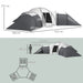 Large Camping Tent with 3 Bedrooms, Living Area and Porch in Grey (6-9 persons) - Little and Giant Explorers Outsunny