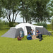 Large Camping Tent with 3 Bedrooms, Living Area and Porch in Grey (6-9 persons) - Little and Giant Explorers Outsunny