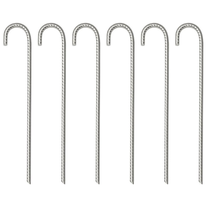 6 Galvanised Steel Tent Pegs - 37cm - Ø10mm - Little and Giant Explorers vidaXL