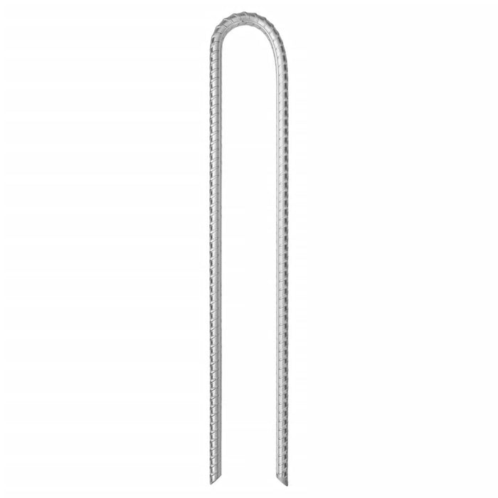 6 Galvanised Steel Tent Pegs - U-shaped - 37cm - Ø10mm - Little and Giant Explorers vidaXL