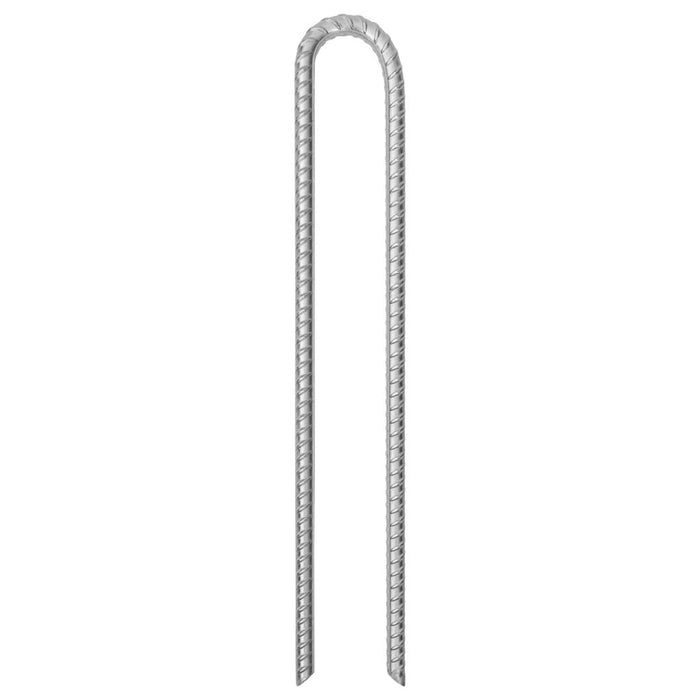 6 Galvanised Steel Tent Pegs - U-shaped - 41.5cm - Ø12mm - Little and Giant Explorers vidaXL