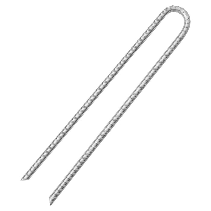 6 Galvanised Steel Tent Pegs - U-shaped - 41.5cm - Ø12mm - Little and Giant Explorers vidaXL