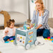 6-in-1 Baby Learning Activity Centre Blue | Kitchen Learning with Educational Games - Little and Giant Explorers Costway