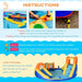 6-in-1 Bounce Castel with Slide, Water Pool, Gun Basket, Trampoline, Climbing Wall and Tunnel with Blower - Little and Giant Explorers Outsunny