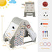 6-in-1 Kids Activity Centre Playhouse with Climbing Wall | Multi-Function Play Station - Little and Giant Explorers Costway