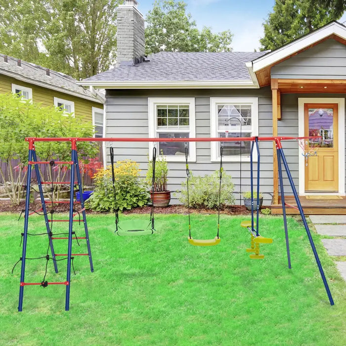 6-in-1 Swing Set | Ultimate Adventure Playground Experience - Little and Giant Explorers Costway