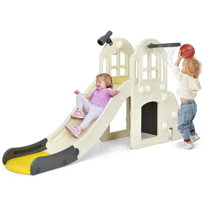 6-in-1 Slide Set | Ultimate Playground Paradise with Ring Toss and Telescope - Little and Giant Explorers Costway