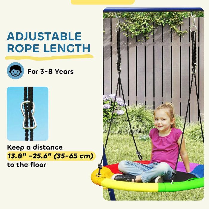 6-in-1 Metal Kids Swing Set with 3 Swings and Climbing Ladder - Little and Giant Explorers AIYAPLAY