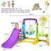 6-in-1 Multi-Functional Play Set with Slide, Swing, Basketball Hoop and Football Goal - Little and Giant Explorers Costway