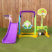 6-in-1 Multi-Functional Play Set with Slide, Swing, Basketball Hoop and Football Goal - Little and Giant Explorers Costway