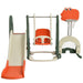 6-in-1 Slide and Swing Set with Adjustable Basketball Hoop in Orange - Little and Giant Explorers Costway