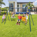 6-in-1 Swing Set with 2 Height-Adjustable Swings in Yellow - Little and Giant Explorers Costway