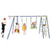 6-in-1 Swing Set with 2 Height-Adjustable Swings in Yellow - Little and Giant Explorers Costway