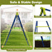 6-in-1 Swing Set with 2 Height-Adjustable Swings in Yellow - Little and Giant Explorers Costway