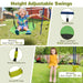 6-in-1 Swing Set with 2 Height-Adjustable Swings in Yellow - Little and Giant Explorers Costway