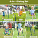 6-in-1 Swing Set with 2 Height-Adjustable Swings in Yellow - Little and Giant Explorers Costway