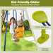 6-in-1 Swing Set with 2 Height-Adjustable Swings in Yellow - Little and Giant Explorers Costway