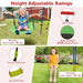 6-in-1 Swing Set with 2 Height-Adjustable Swings in Red - Little and Giant Explorers Costway