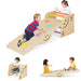 6-in-1 Wooden Climbing Playset for Kids - Little and Giant Explorers Costway